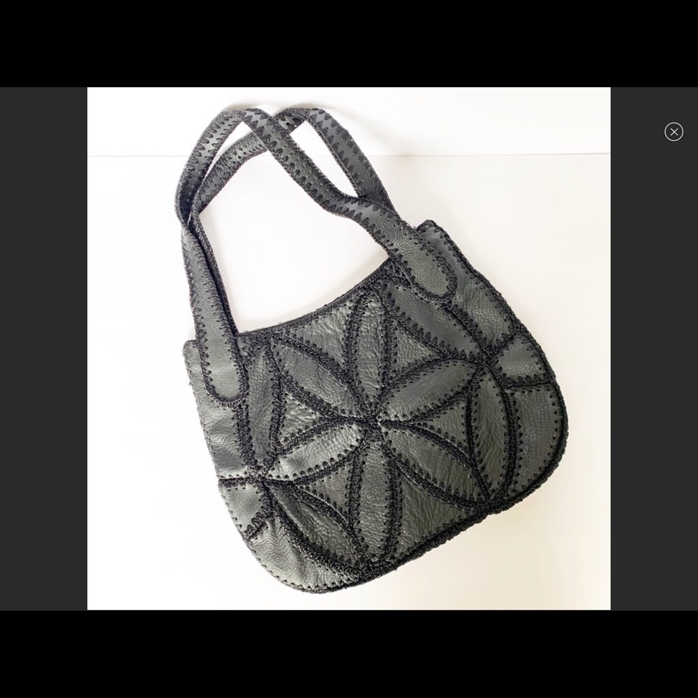 NWOT The Sak Pink Label Crochet & Leather Hobo